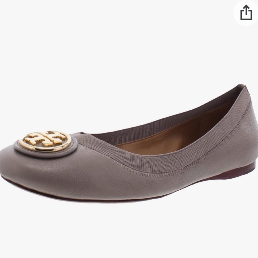 Tory Burch Caroline 2 Leather Ballet Flats Grey - image 4
